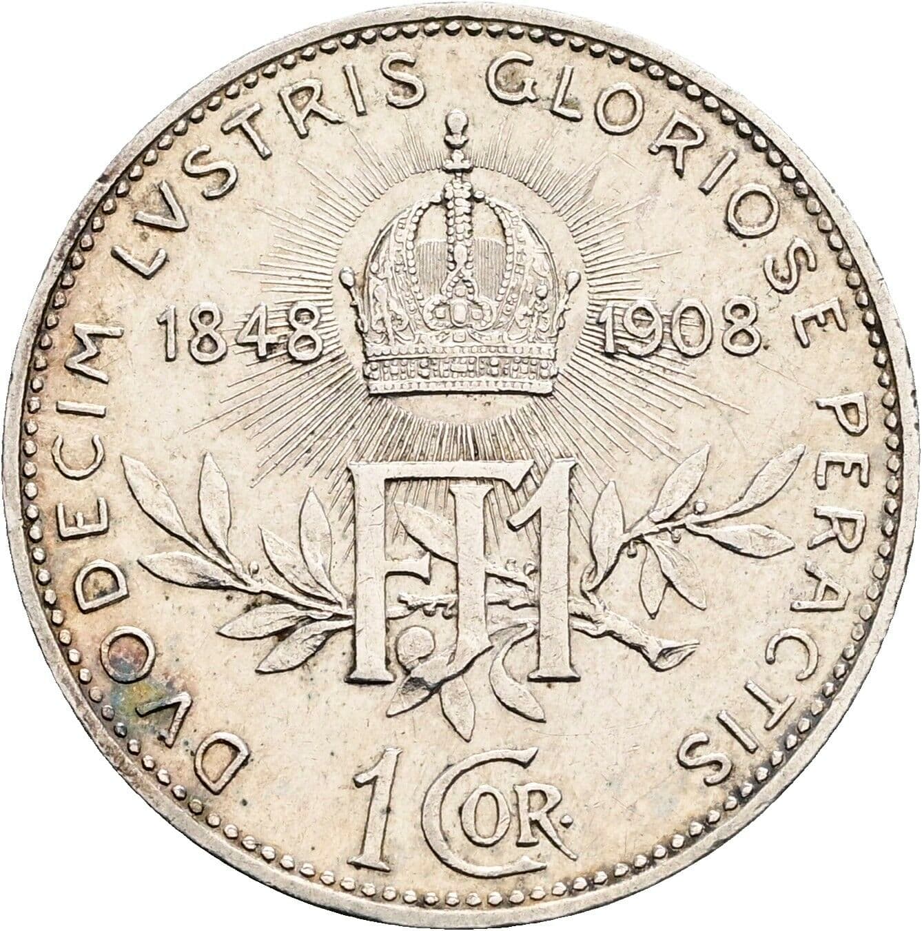 1 Krone Franz Joseph I. 1848-1916 1908 – Rückseite