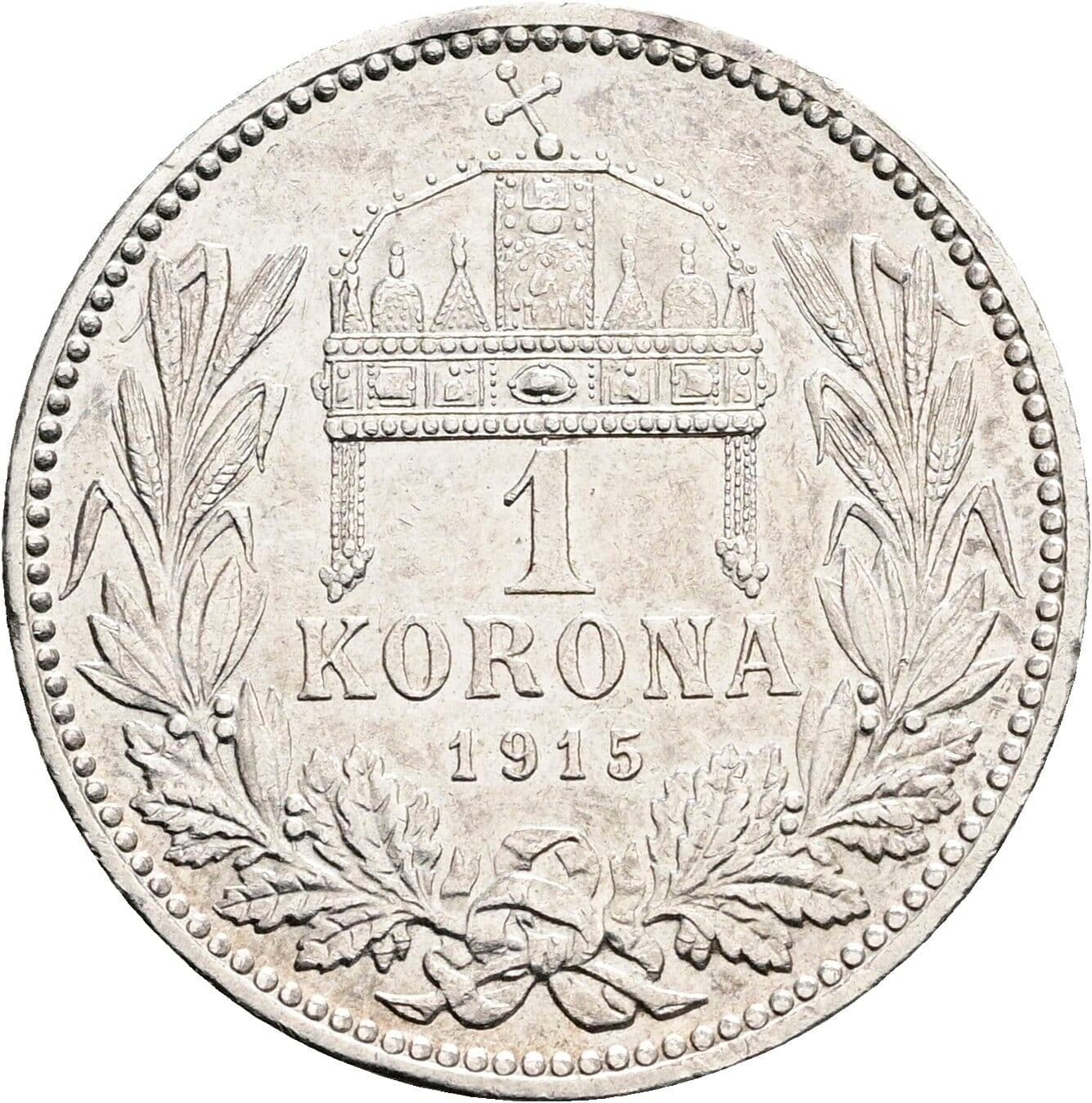 1 Korona Franz Joseph I. 1848-1916 1915 KB, Kremnitz – Rückseite