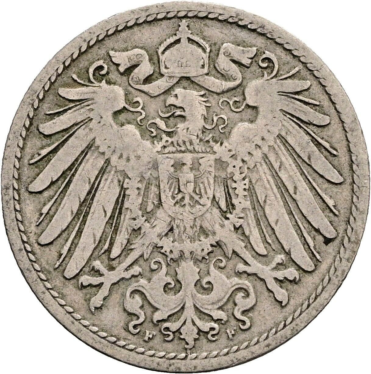 10 Pfennig 1893 F – Rückseite