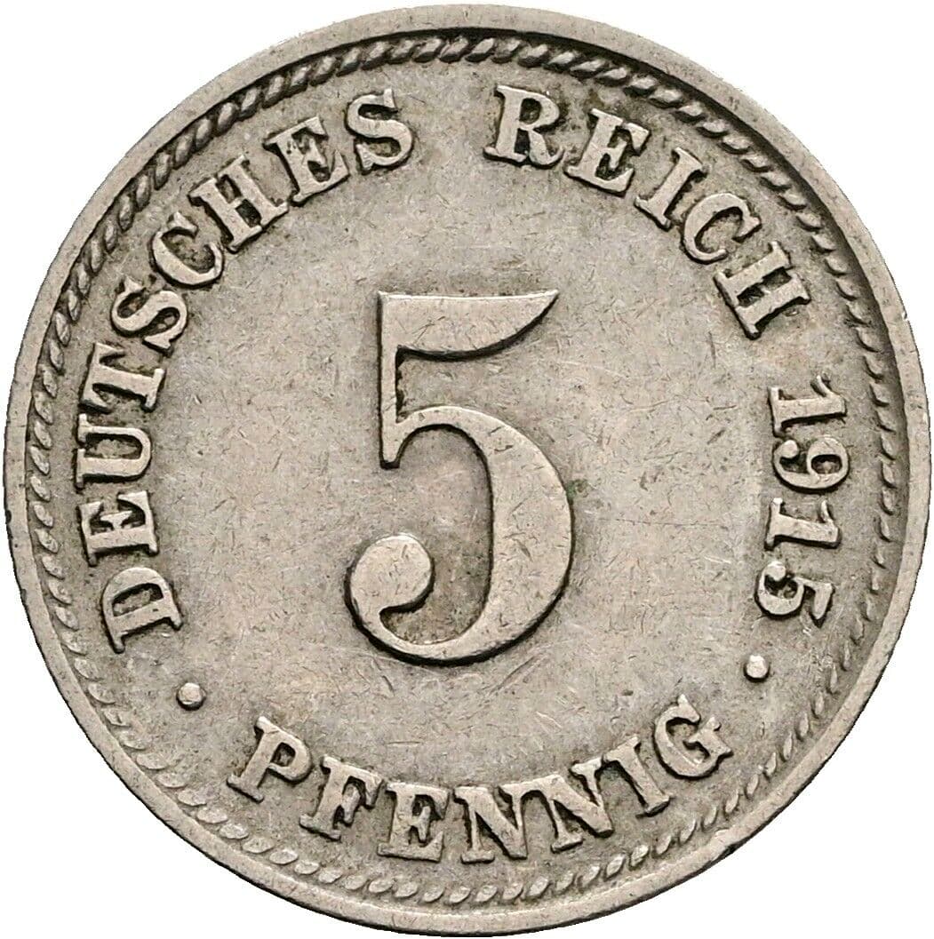 5 Pfennig 1915 D – Vorderseite