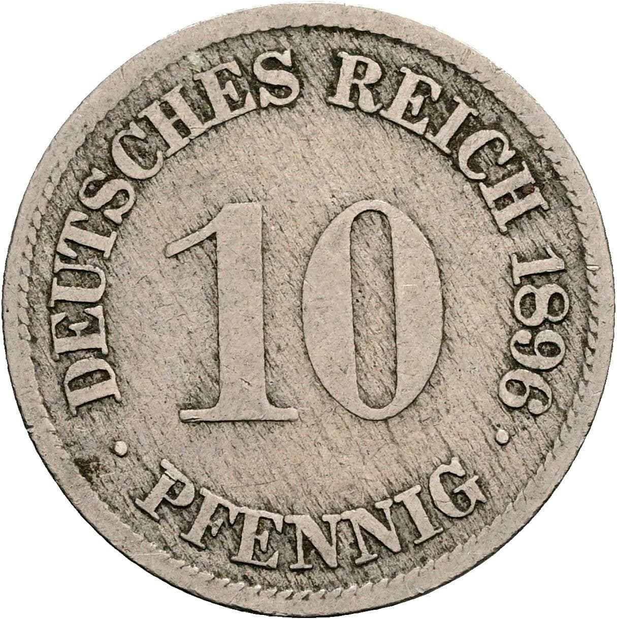 10 Pfennig 1896 F – Vorderseite