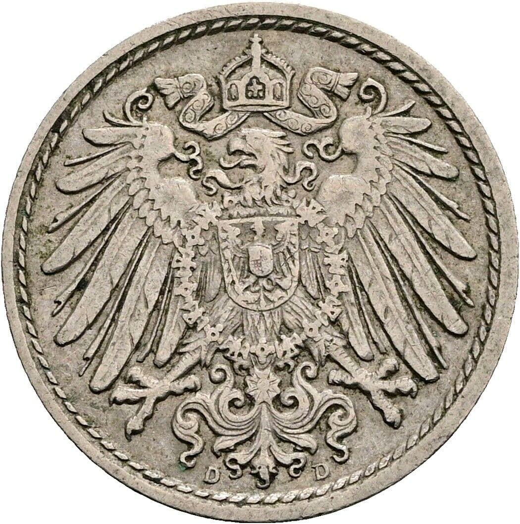 5 Pfennig 1915 D – Rückseite