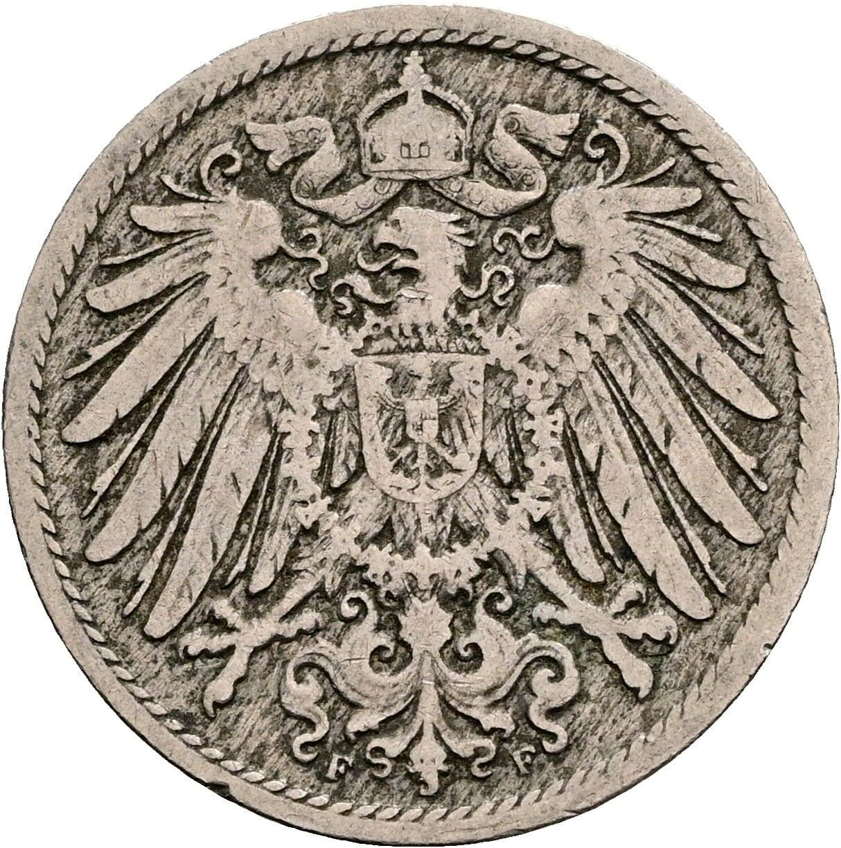 10 Pfennig 1896 F – Rückseite