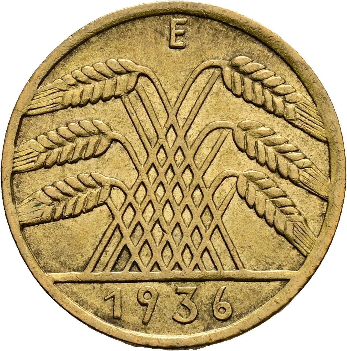 10 Reichspfennig 1936 E – Rückseite