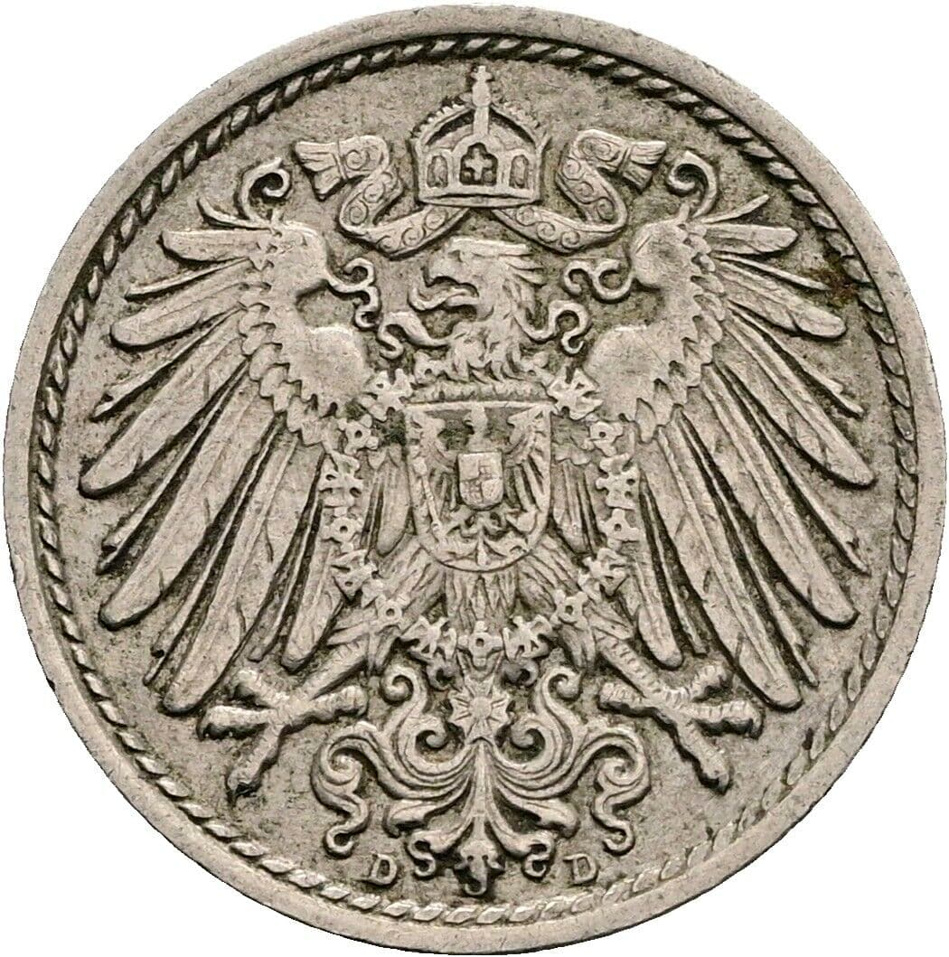 5 Pfennig 1914 D – Rückseite