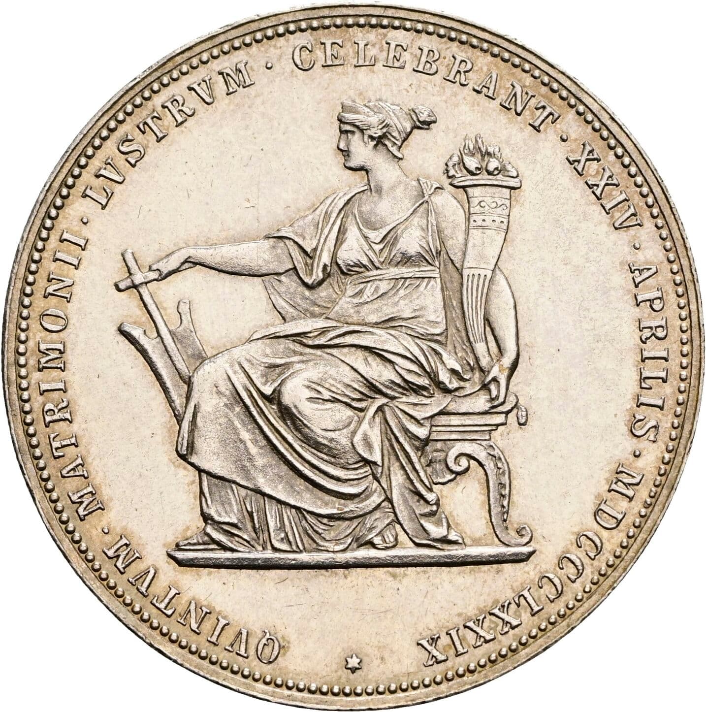 2 Gulden Silberhochzeit Franz Joseph I. 1848-1916 1879 Wien – Rückseite