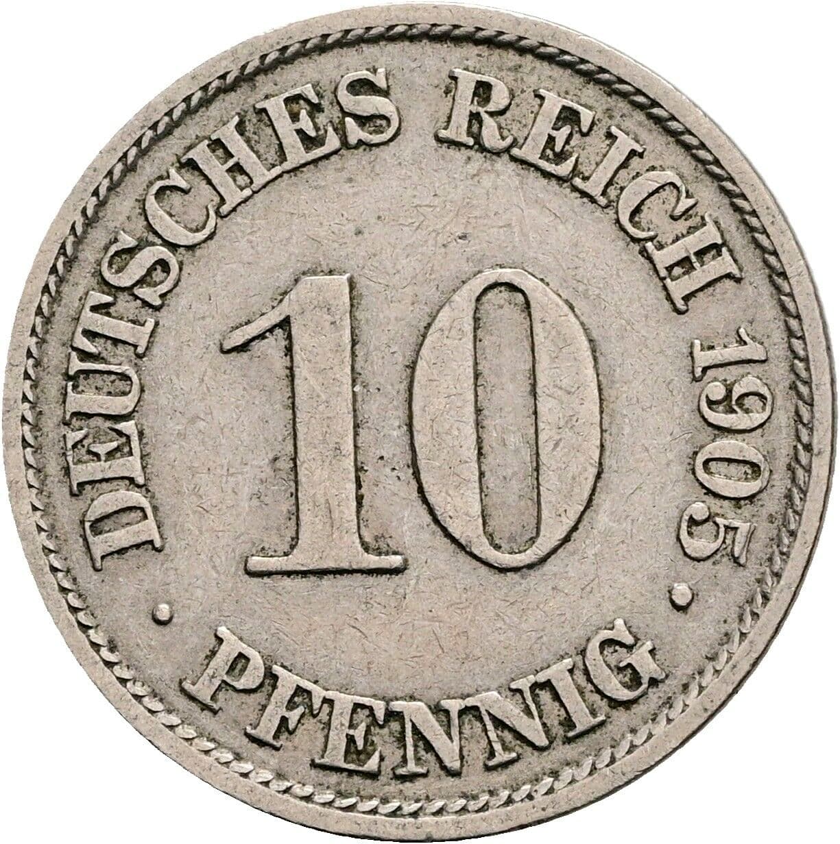 10 Pfennig 1905 A – Vorderseite