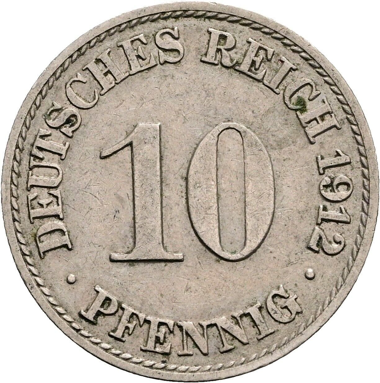 10 Pfennig 1912 A – Vorderseite