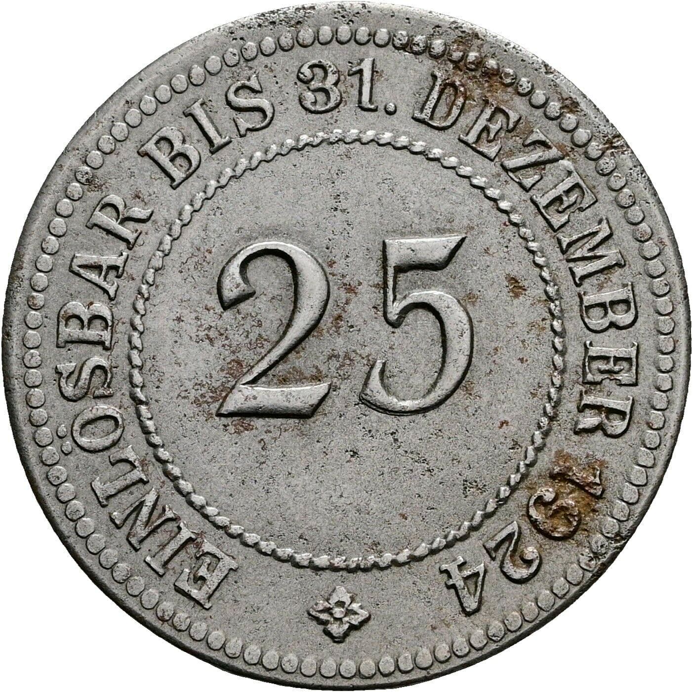 25 Pfennig 1924 – Vorderseite