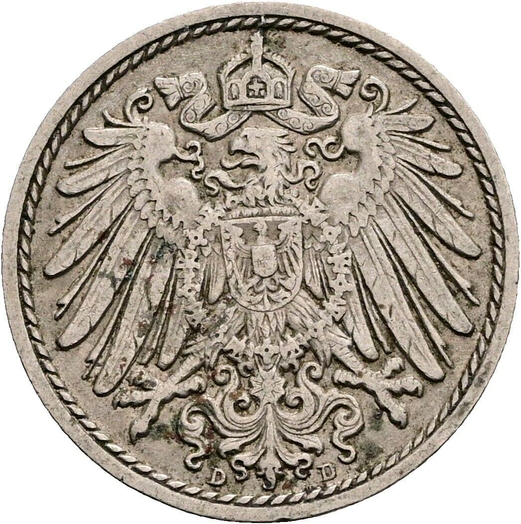 5 Pfennig 1912 D – Rückseite