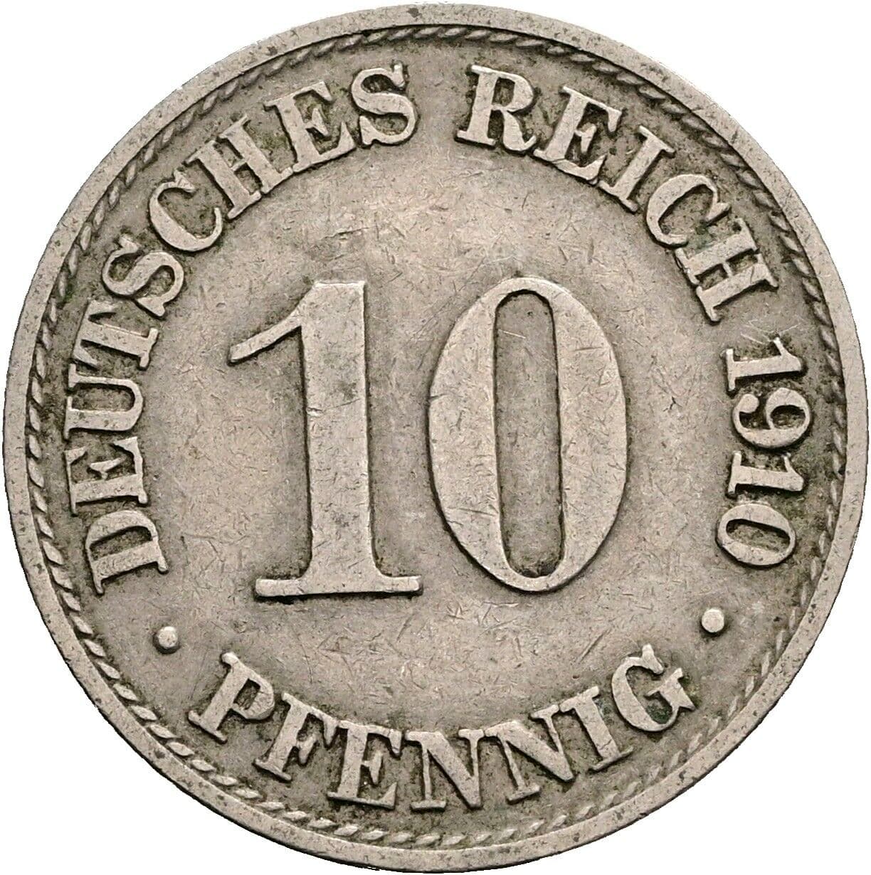 10 Pfennig 1910 A – Vorderseite