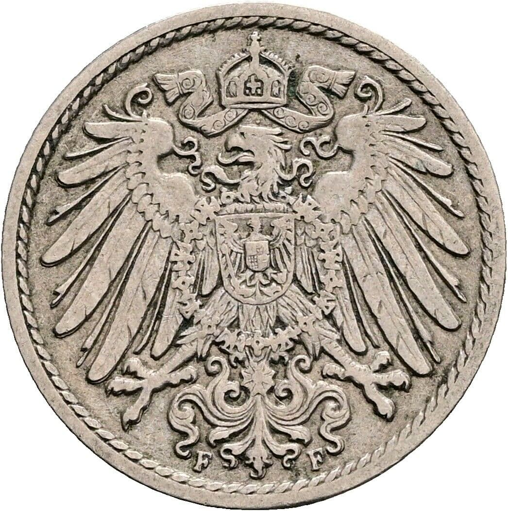 5 Pfennig 1896 F – Rückseite