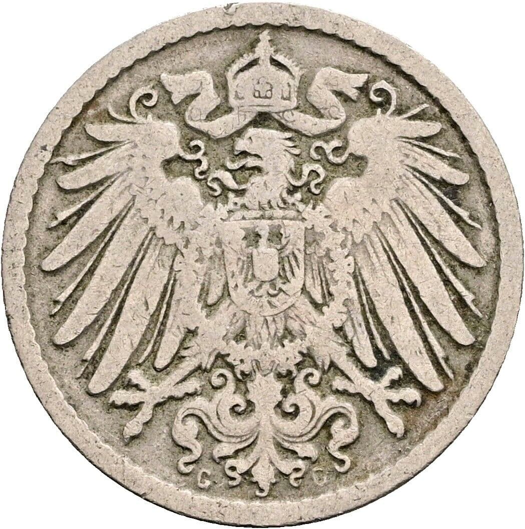 5 Pfennig 1895 G – Rückseite