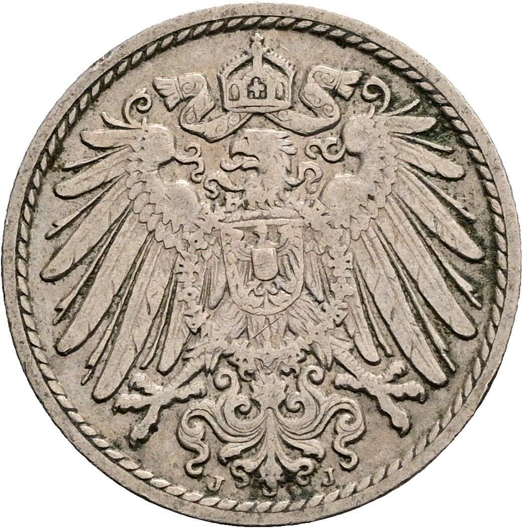 5 Pfennig 1905 J – Rückseite