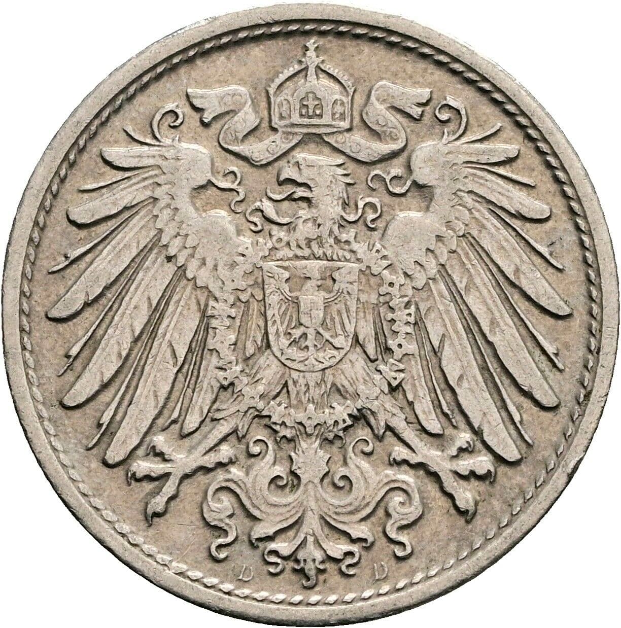 10 Pfennig 1913 D – Rückseite