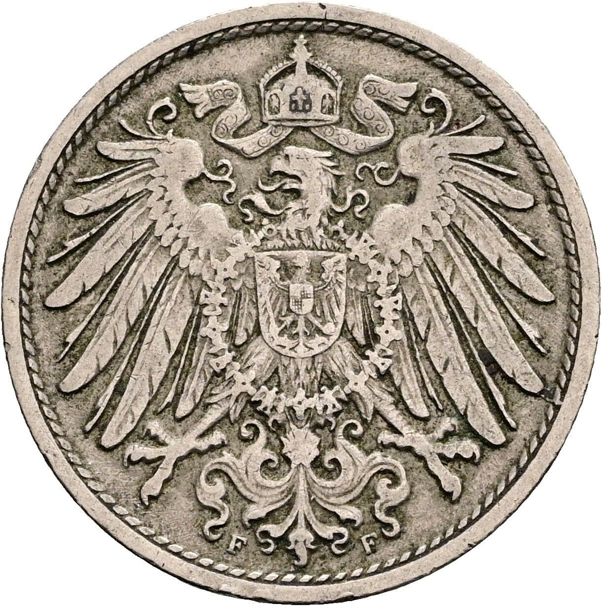 10 Pfennig 1905 F – Rückseite