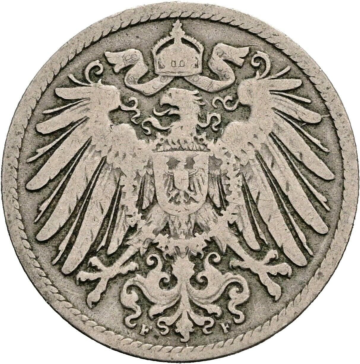 10 Pfennig 1891 F – Rückseite