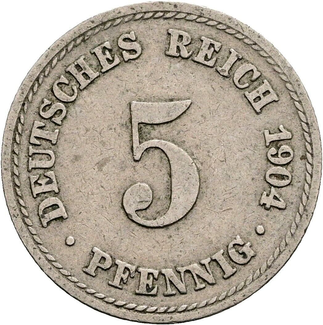 5 Pfennig 1904 A – Vorderseite
