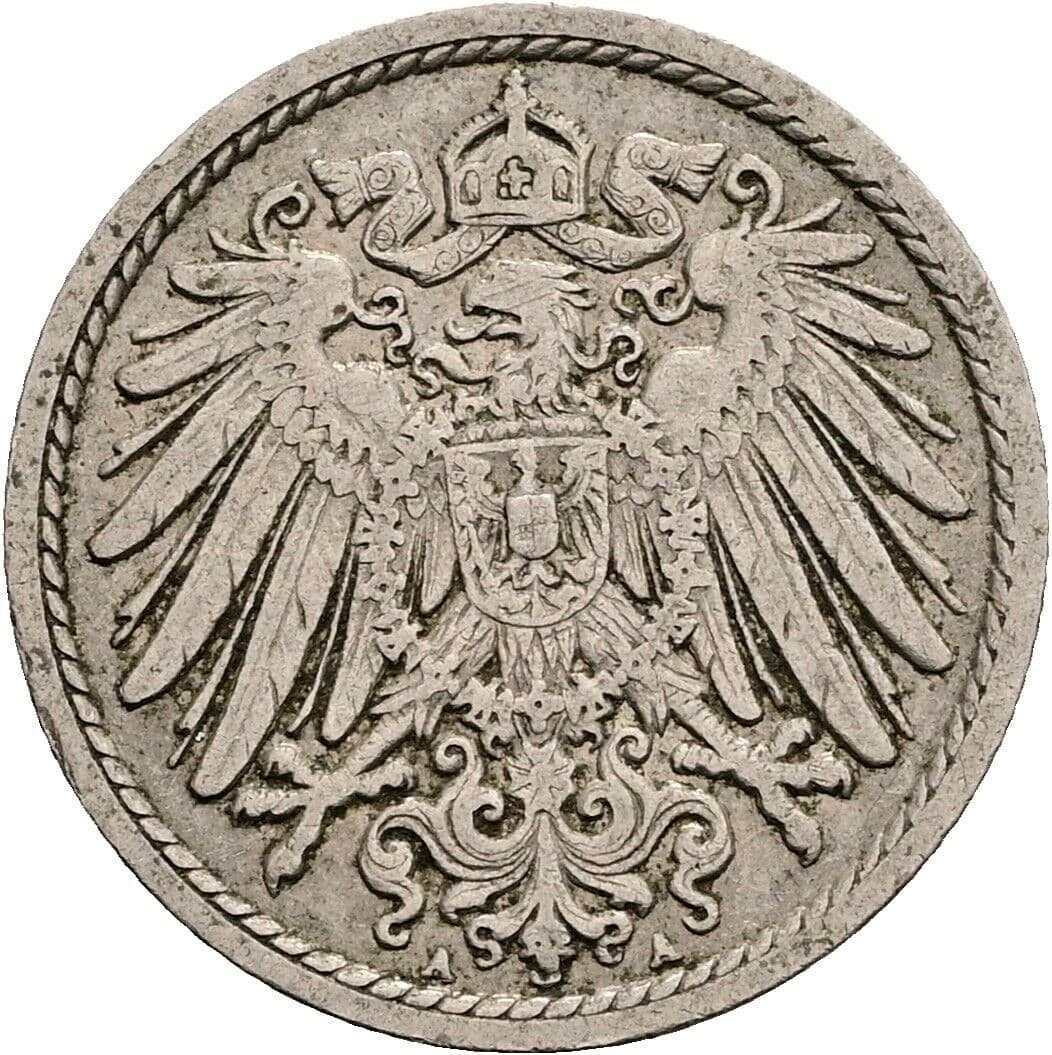 5 Pfennig 1902 A – Rückseite