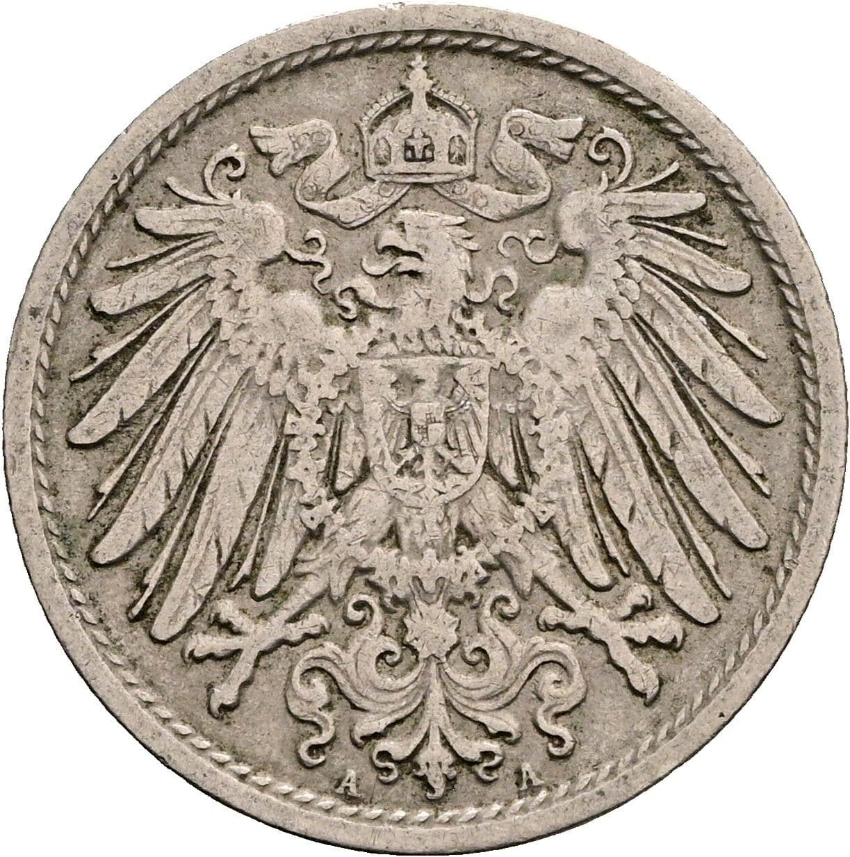 10 Pfennig 1910 A – Rückseite