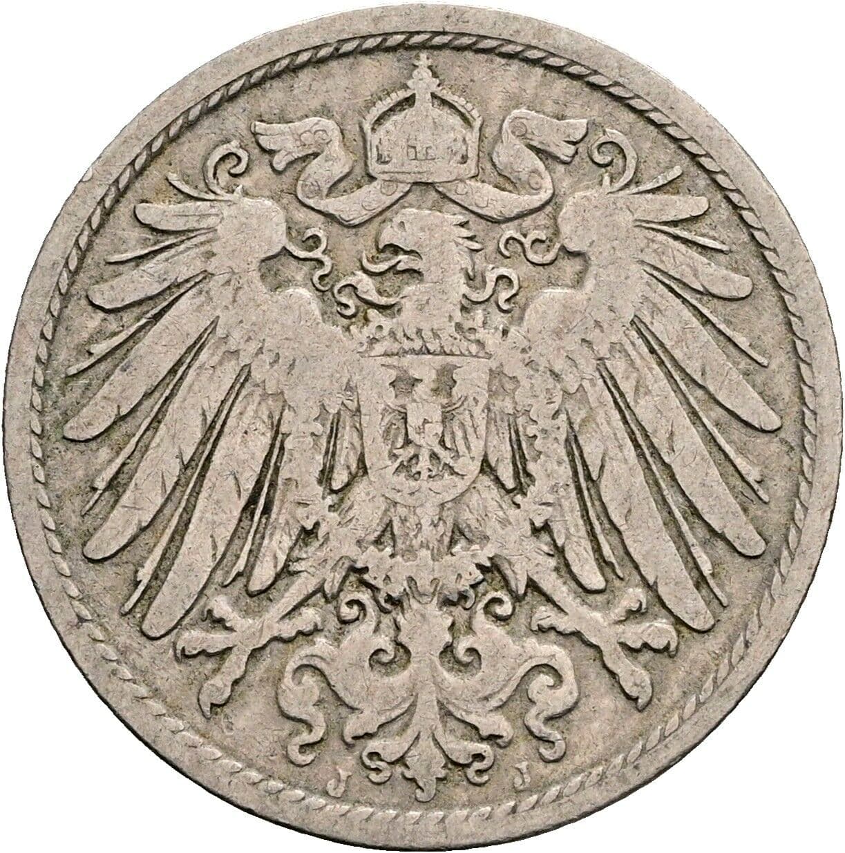 10 Pfennig 1893 J – Rückseite