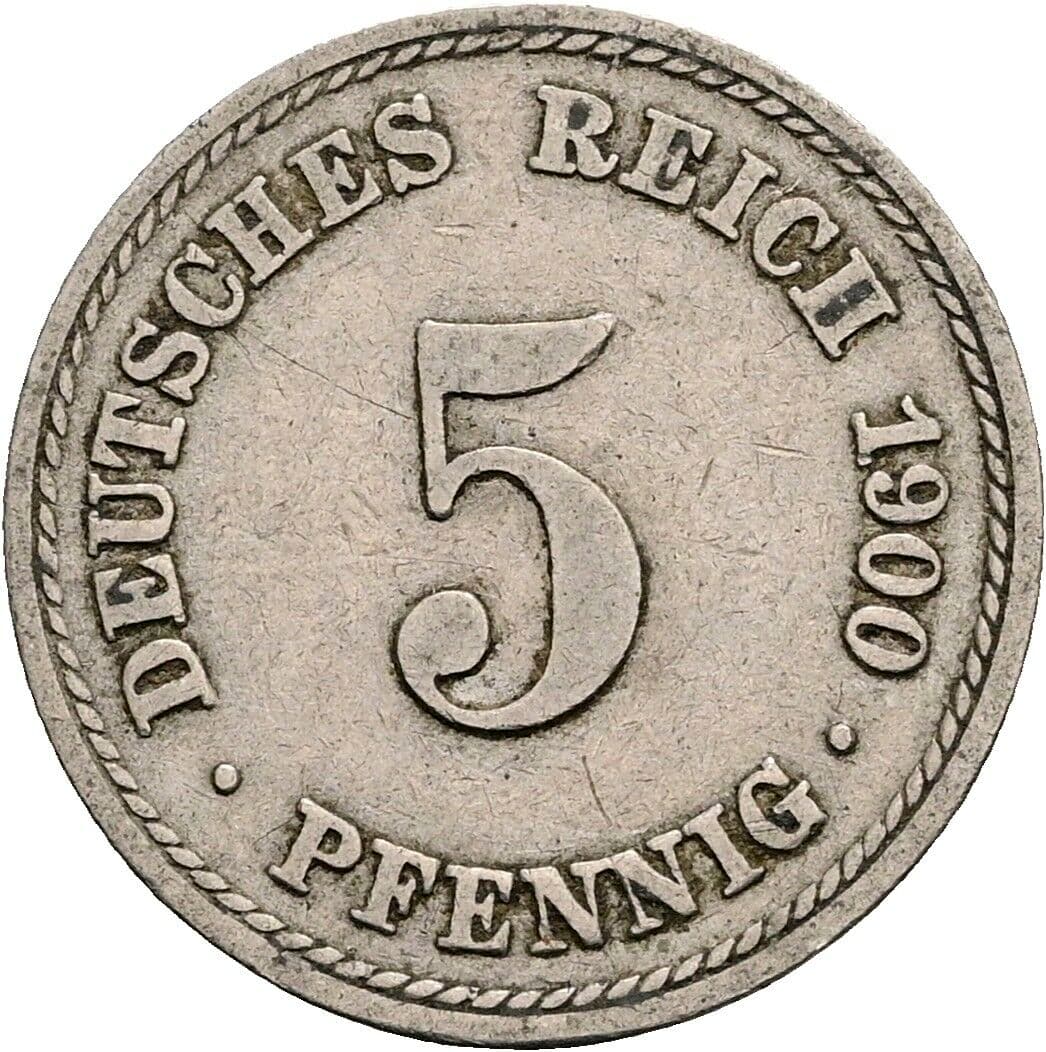 5 Pfennig 1900 A – Vorderseite