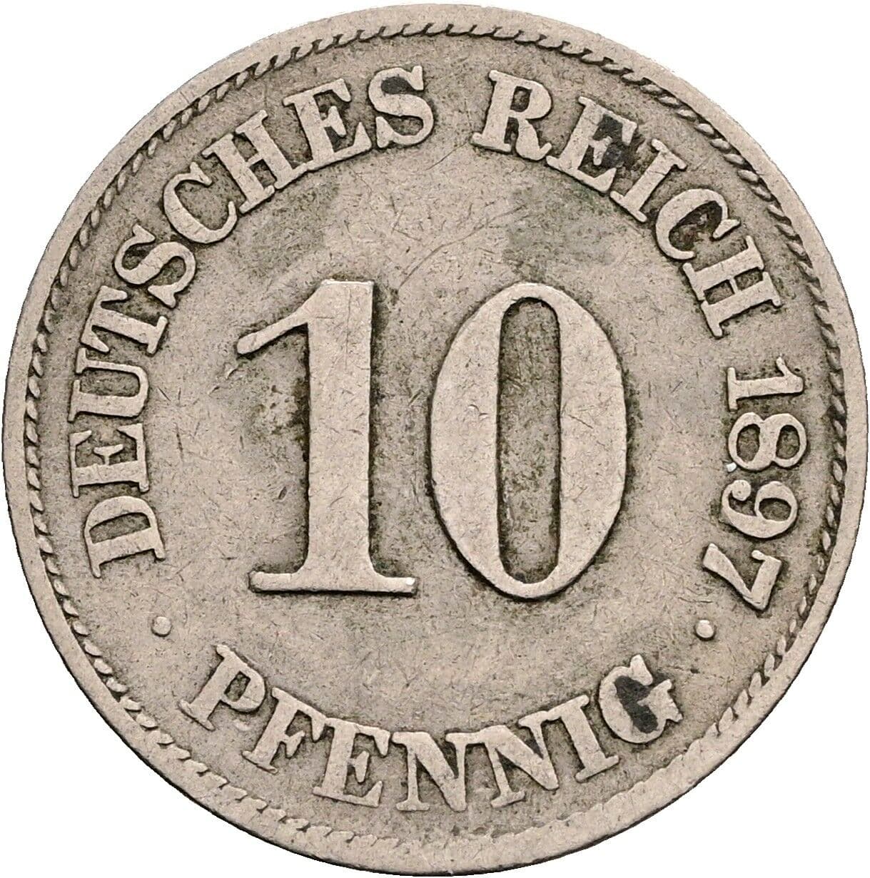 10 Pfennig 1897 A – Vorderseite