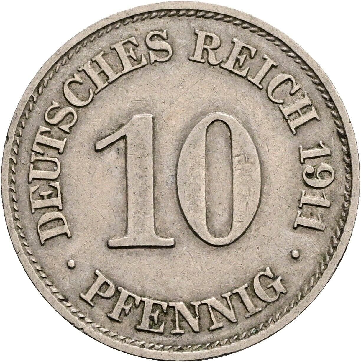 10 Pfennig 1911 E – Vorderseite