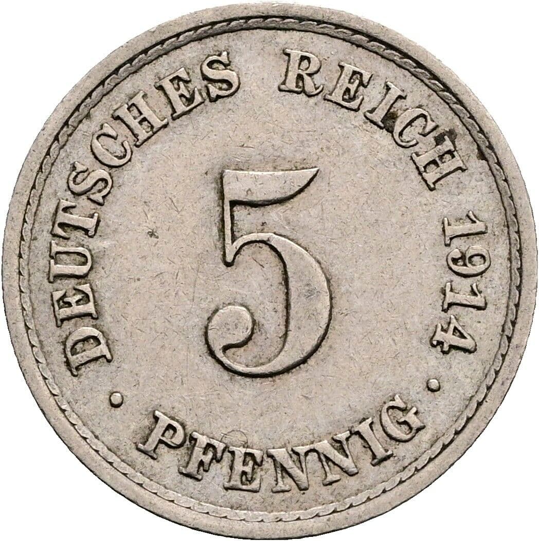 5 Pfennig 1914 A – Vorderseite