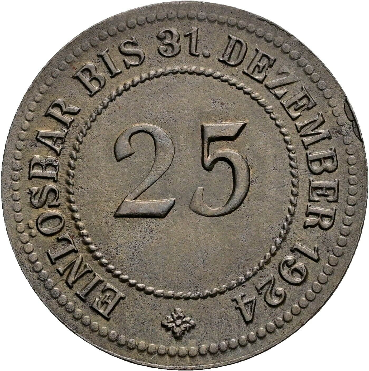 25 Pfennig 1924 – Vorderseite