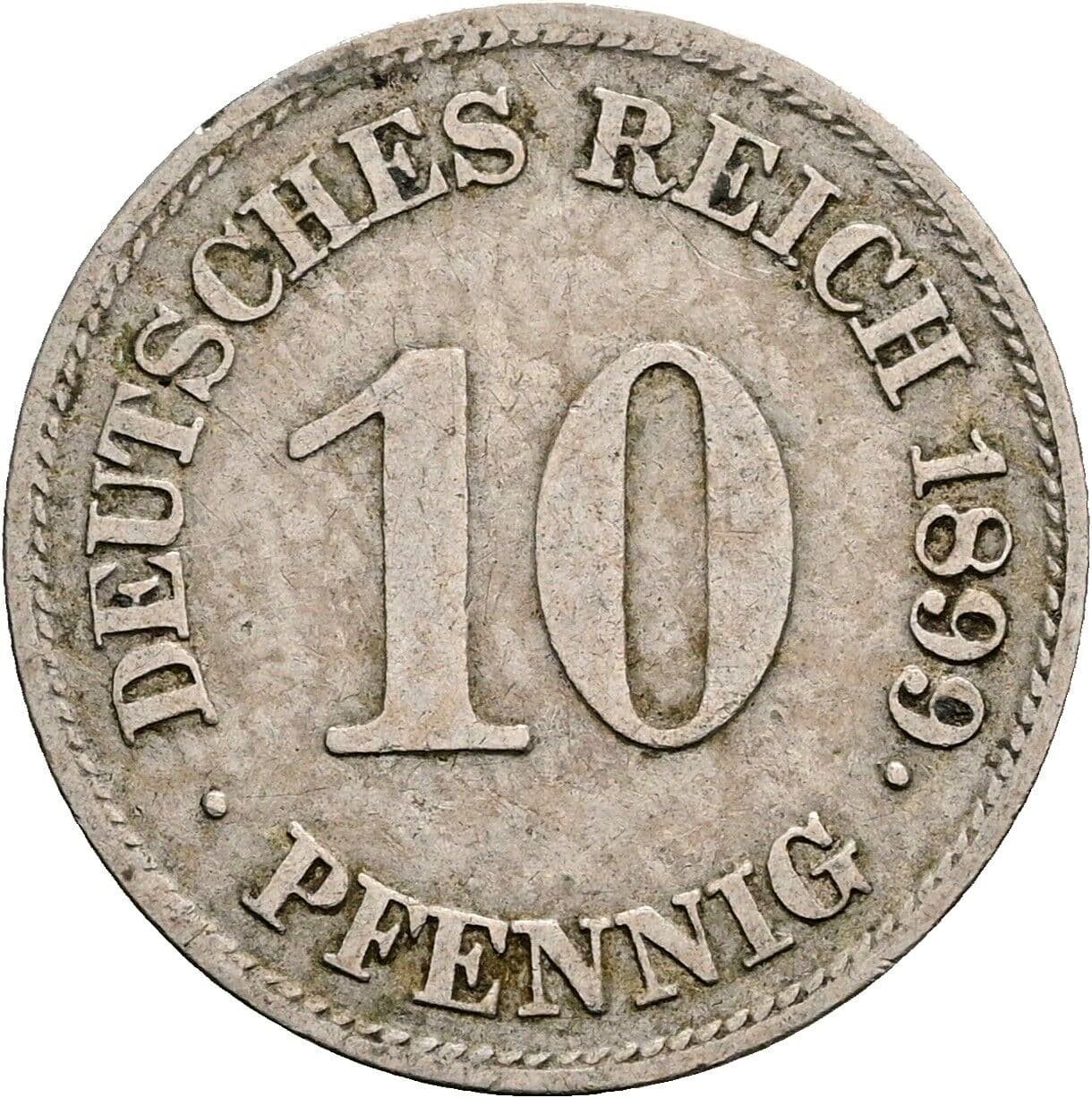 10 Pfennig 1899 E – Vorderseite