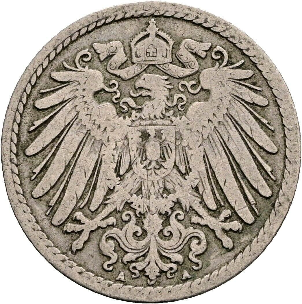 5 Pfennig 1893 A – Rückseite