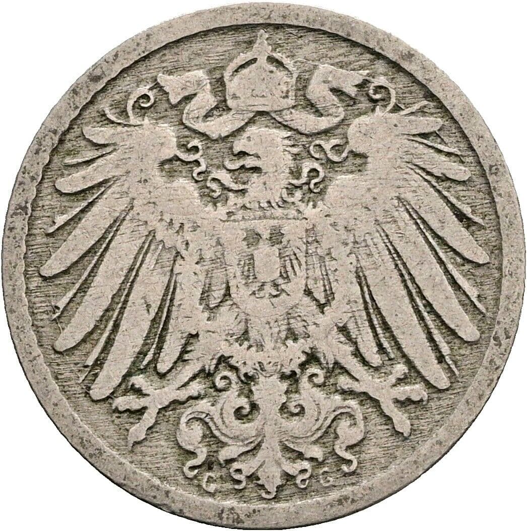 5 Pfennig 1890 G – Rückseite