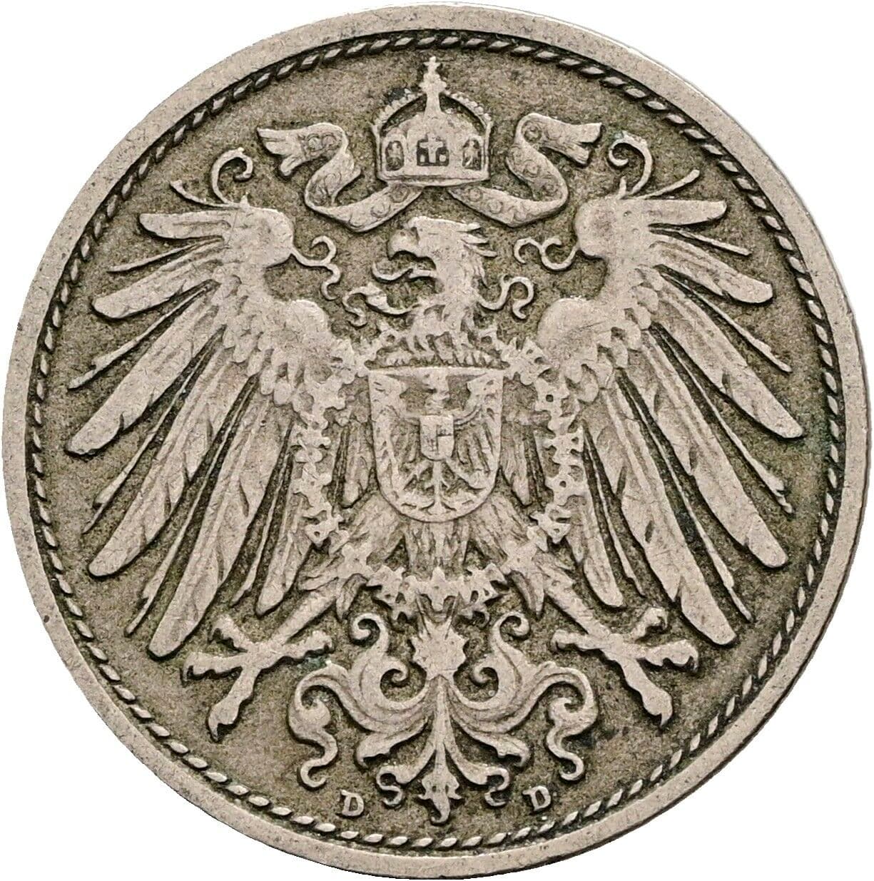 10 Pfennig 1901 D – Rückseite