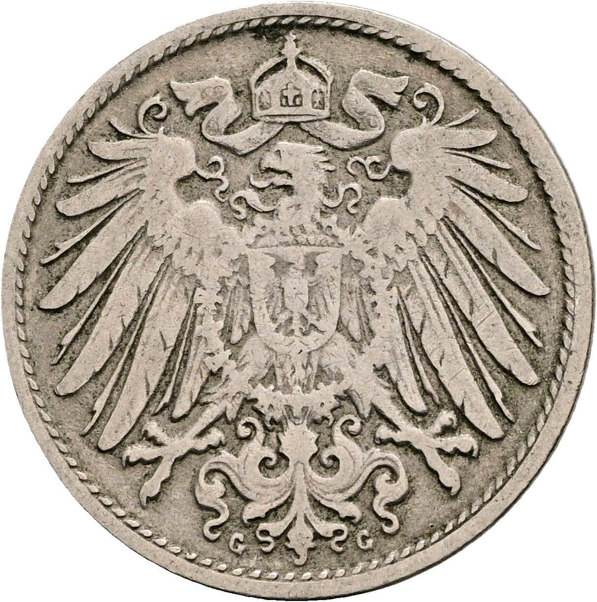 10 Pfennig 1900 G – Rückseite