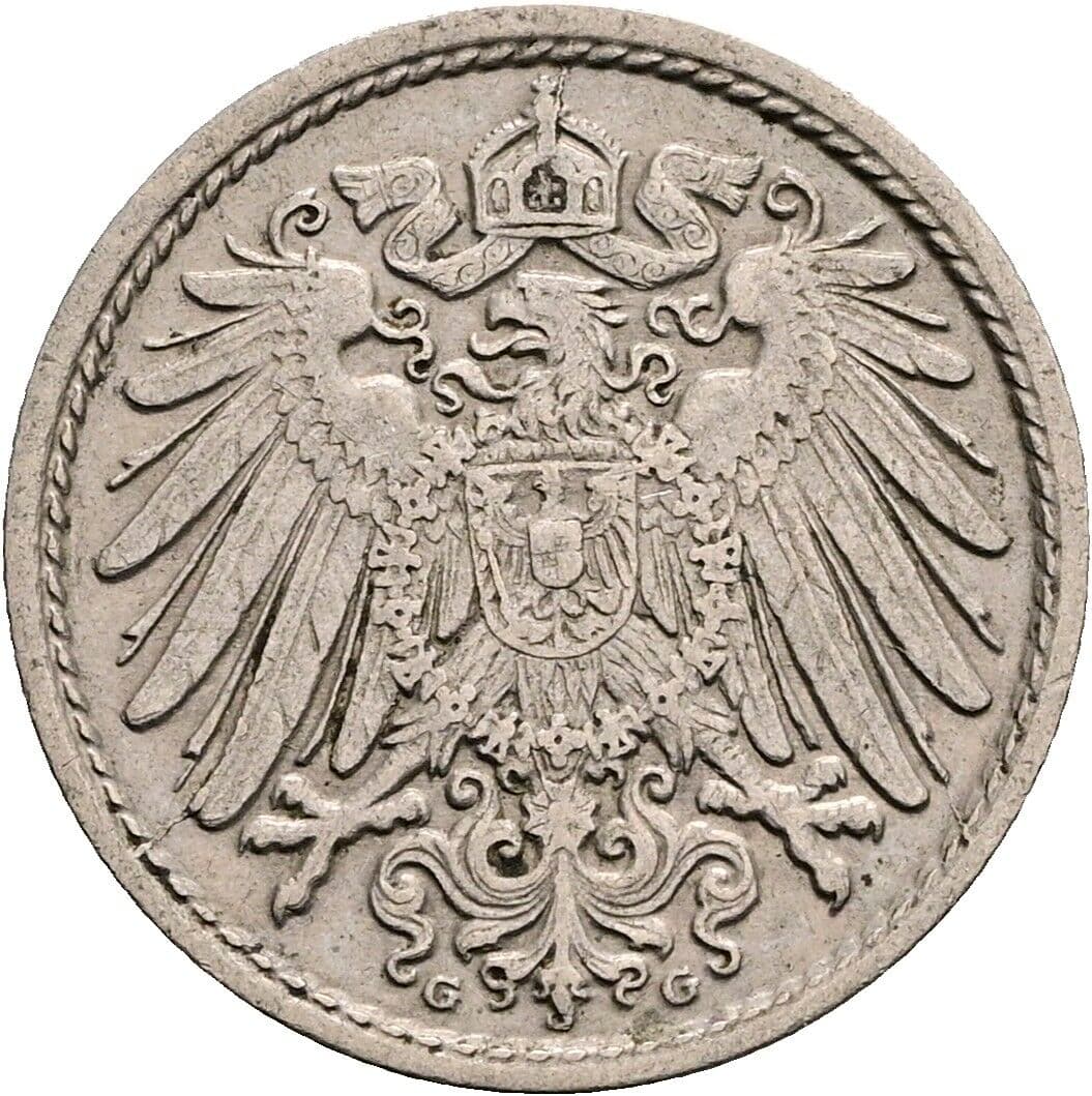 5 Pfennig 1914 G – Rückseite