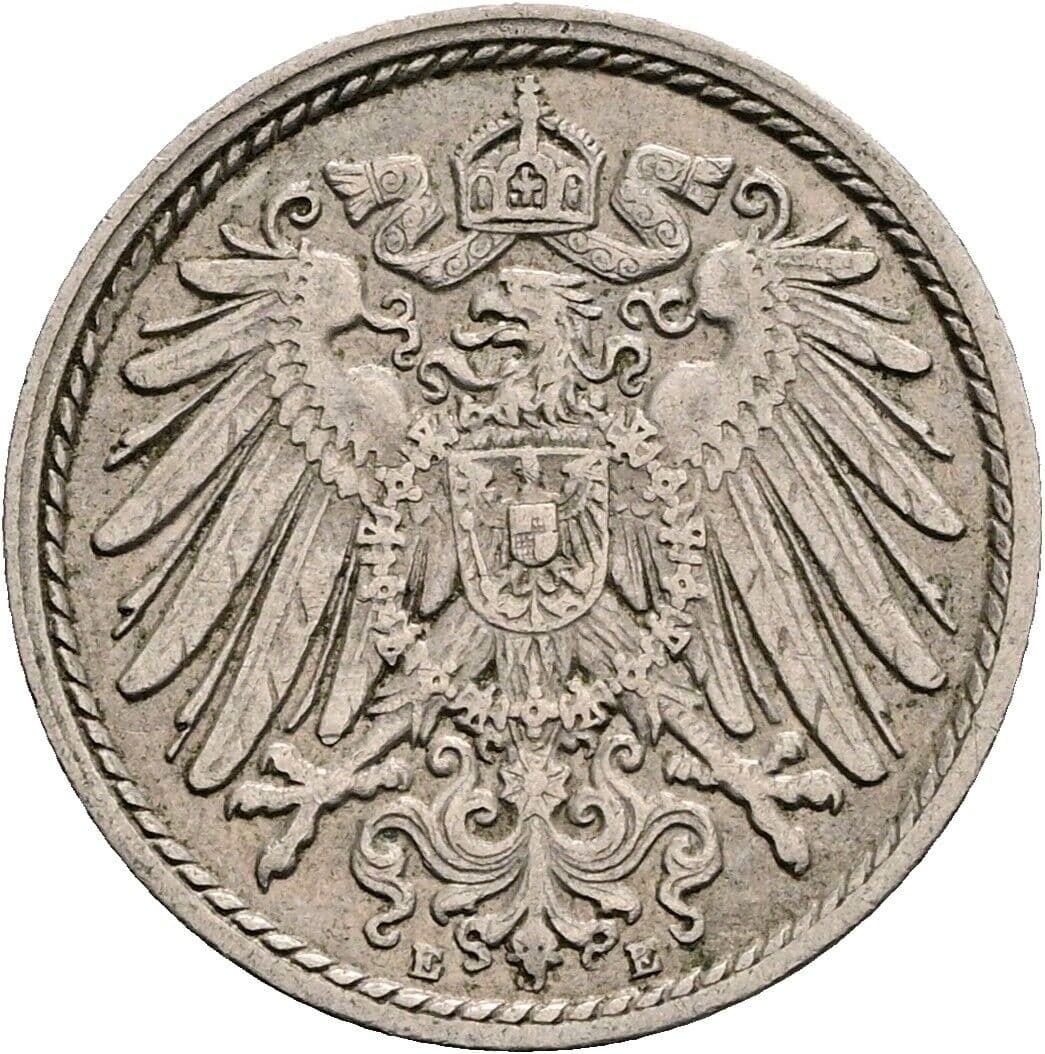 5 Pfennig 1911 E – Rückseite