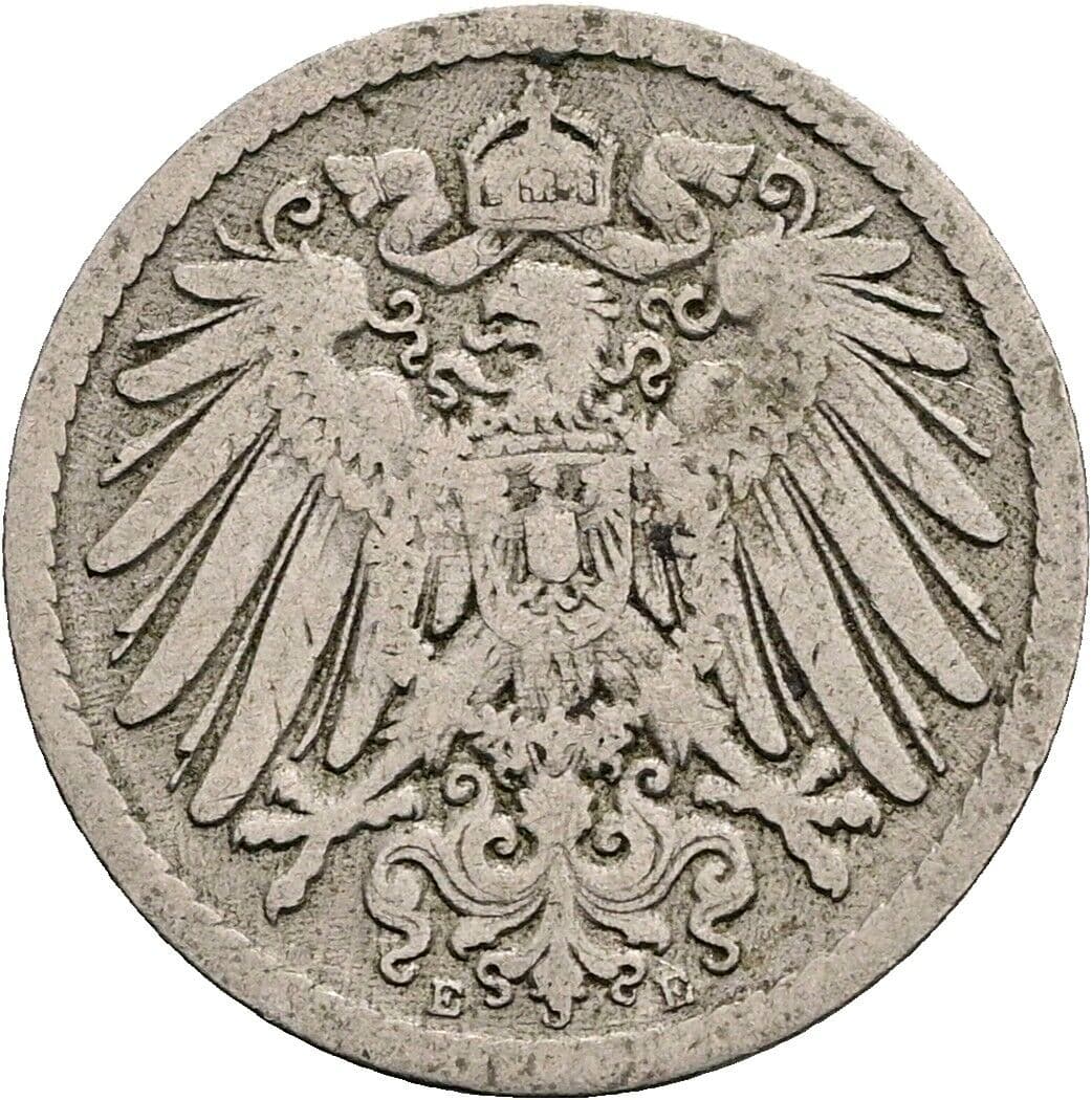 5 Pfennig 1893 E – Rückseite
