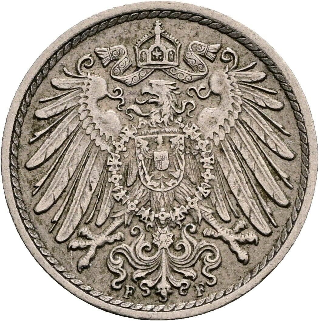 5 Pfennig 1915 F – Rückseite
