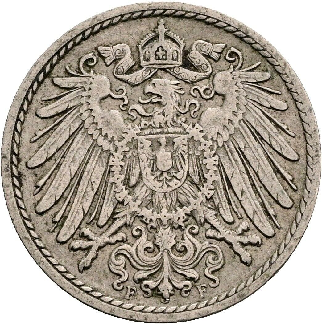 5 Pfennig 1911 F – Rückseite