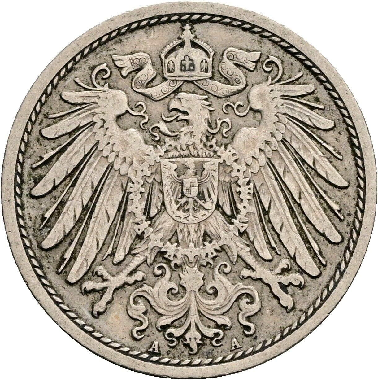 10 Pfennig 1908 A – Rückseite