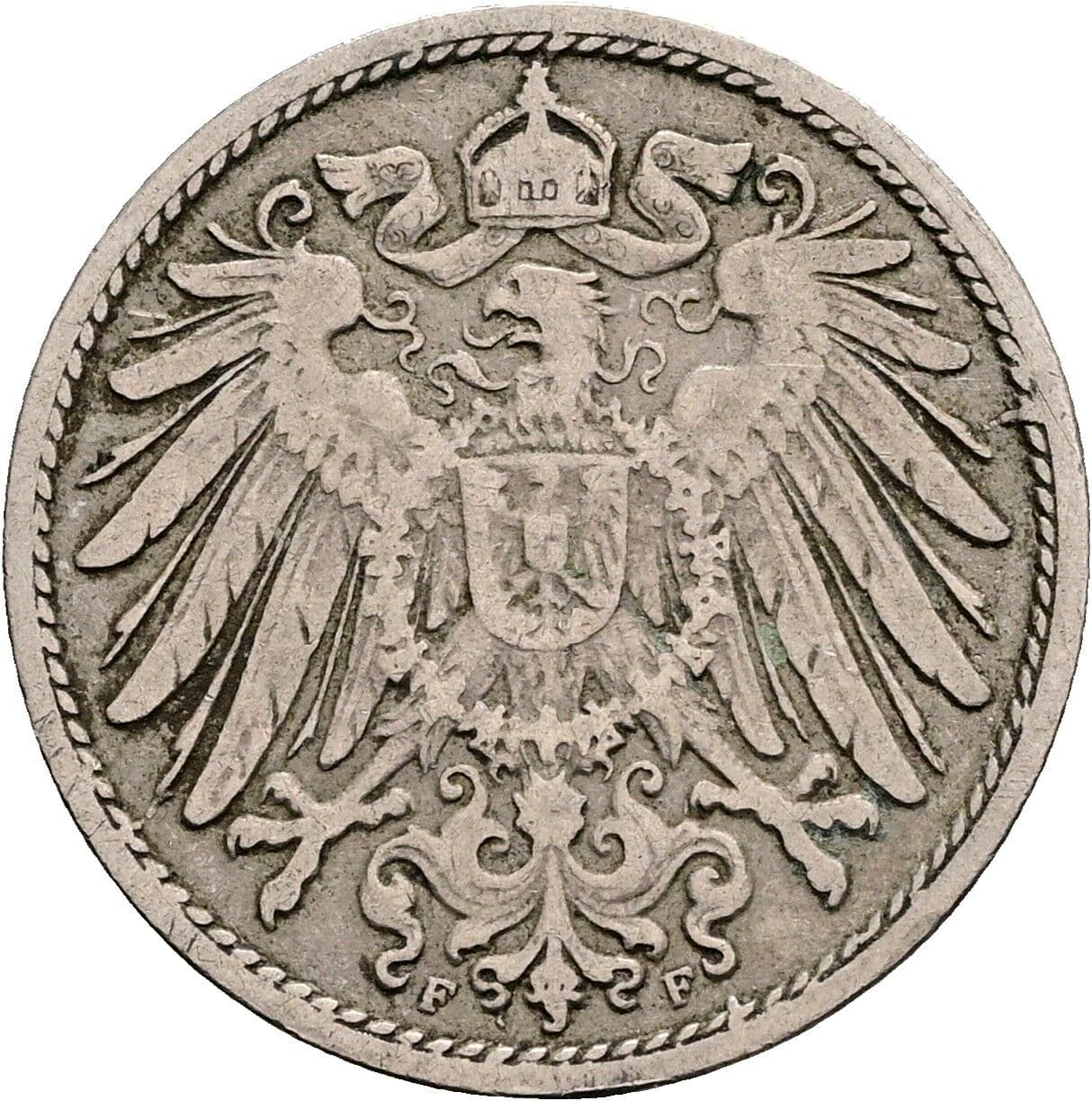 10 Pfennig 1901 F – Rückseite