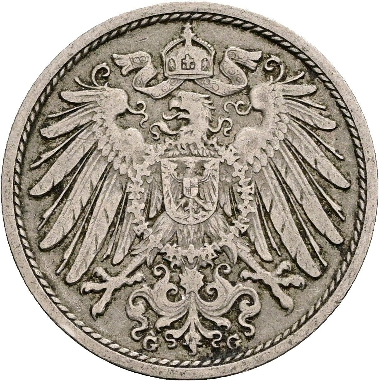 10 Pfennig 1909 G – Rückseite