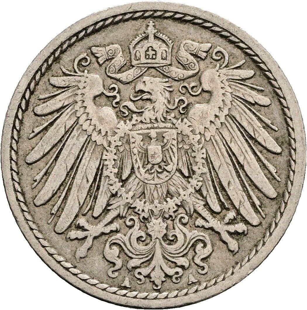 5 Pfennig 1901 A – Rückseite