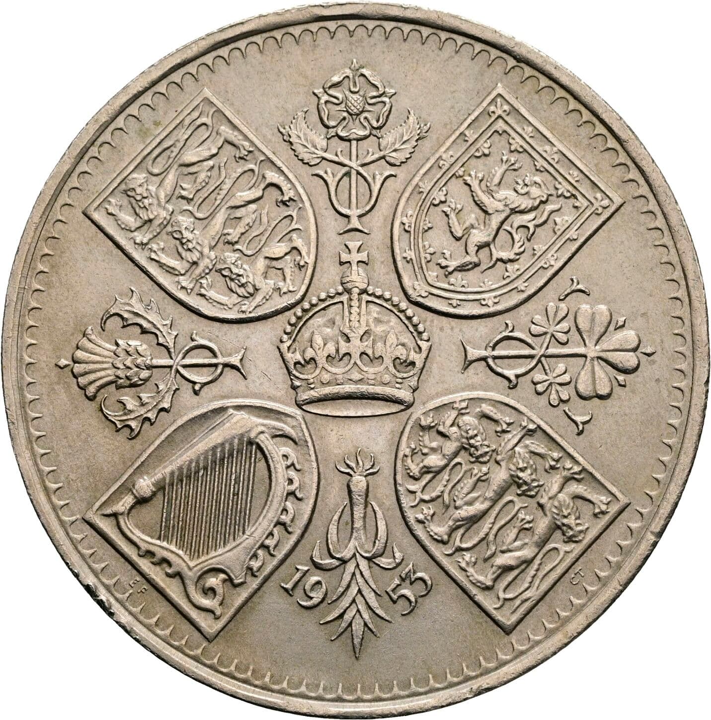 5 Shillings Elisabeth II. 1952-2022 1953 – Rückseite