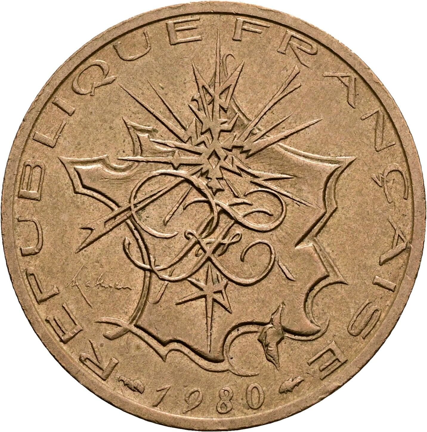 10 Francs 1980 – Rückseite