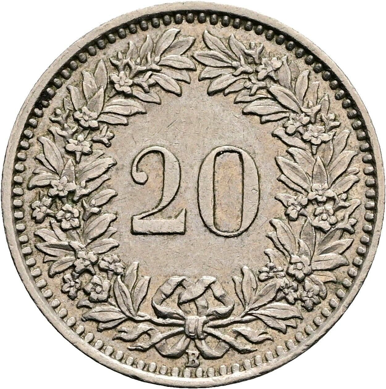 20 Rappen 1962 – Vorderseite