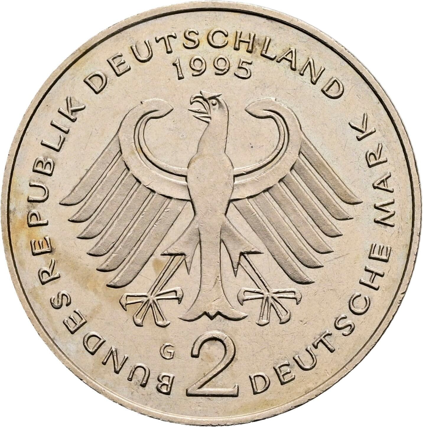 2 Deutsche Mark 1995 G – Rückseite
