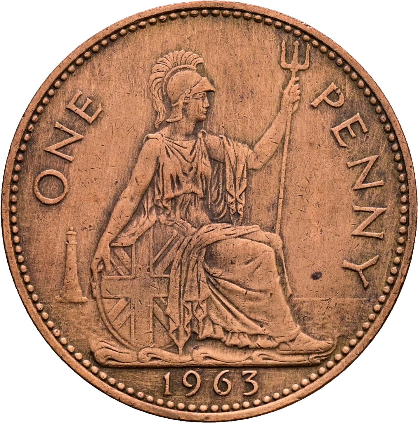 1 Penny Elisabeth II. 1952-2022 1963 – Rückseite