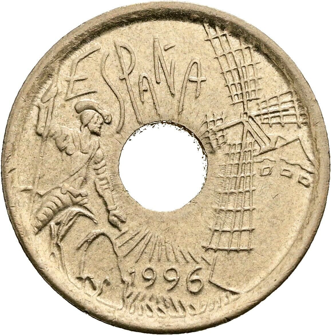 25 Pesetas 1996 – Rückseite